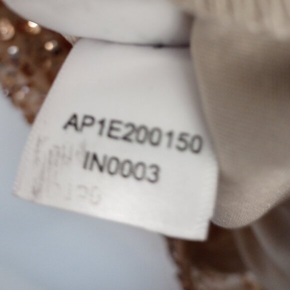 Adrianna Papell Gold Sequined Off-Shoulder Dress - Picture 12 of 13